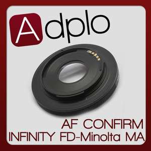 AF Confirm Canon FD to Minolta MA Sony Alpha adapter  
