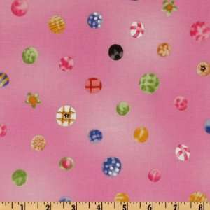  44 Wide Happiness Is Happy Dots Pink Fabric By The Yard 