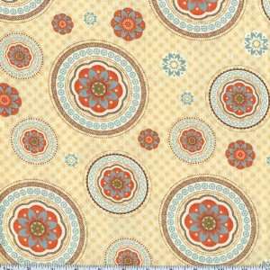  45 Wide Moda Cotton Blossoms Mandalas Parchment Fabric 