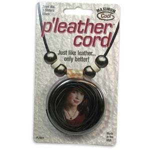  Black Pleather Beading Cord 2mm (Faux Leather) 3 Meters 