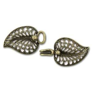   Antique Brass Filigree Leaf Hook and Eye Clasp Arts, Crafts & Sewing