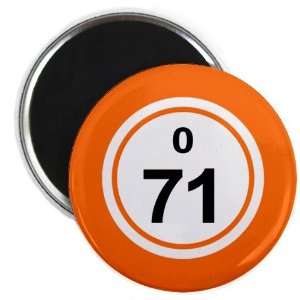  Bingo Ball O71 SEVENTY ONE Orange 2.25 inch Fridge Magnet 