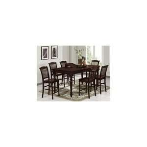 Willard 7 Piece Counter Height Dining Set in Chocolate Finish by Crown 