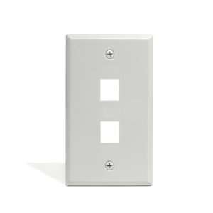  2 Port Multimedia Wall Outlet White (Blank Faceplate W/O 