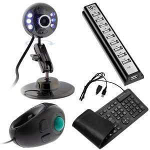 GTMax 4pcs   8MP USB Webcam with LED Light & Microphone + USB Handheld 