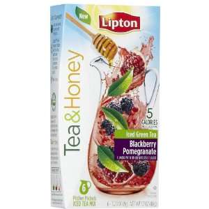 Lipton Iced Green Tea & Honey Mix, Pitcher Pks, Blackberry Pomegranate 