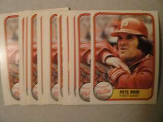 1981 FLEER #1 (25 CARD LOT) UN CORR. ERROR PHILADELPHIA PHILLIES PETE 