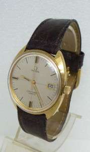 OMEGA SEAMASTER COSMIC DATE MECHANICAL WIND CIRCA 1968 GOLD PLATED 