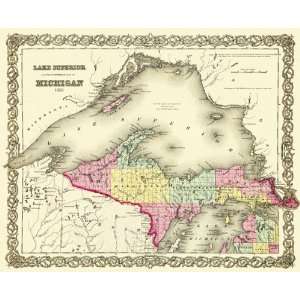    STATE OF MICHIGAN (MI) UPPER PENINSULA 1855 MAP
