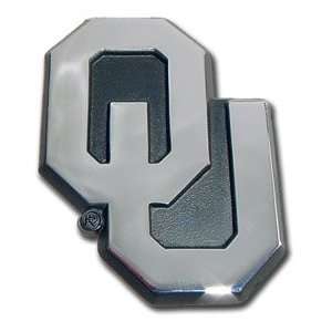    Okalhoma Sooners Chrome Metal Auto Emblem   New Design Automotive