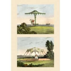Fanciful Garden Shelters 24x36 Giclee 