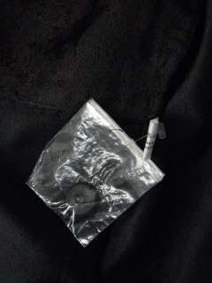 ESKANDAR Long Coat Jacket Sz 0 Black 100% Silk Brocade Mandarin Collar 