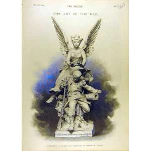  1896 Statue Sedan Monument Croisy Military Print