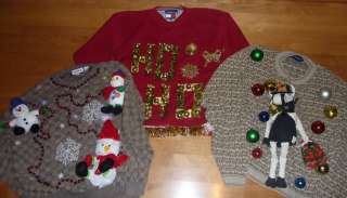   Ugly CHRISTMAS Sweater Contest Size XL Large Santa HO HO Cow  