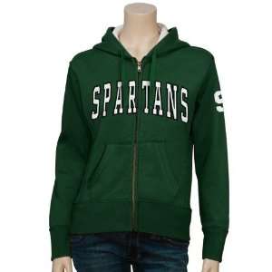  Michigan State Spartans Ladies Green Satin Stitch Full Zip 