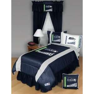 Seattle Seahawks Sidelines Comforter and Sheet Set Combo   NEW DESIGN 