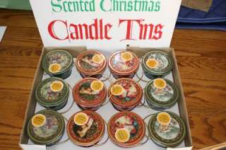 SCENTED CHRISTMAS CANDLE TINS LOT OF THREE (3) VANILLA SCENT  