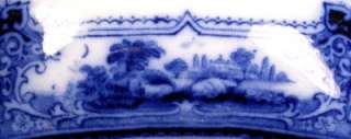 Rare Antique Flow Blue Covered Tureen F & Sons L Verona Burslem w 