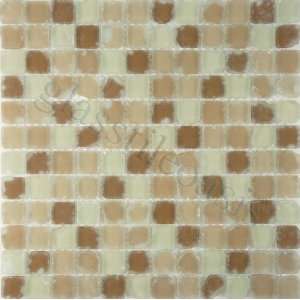 Sea Glass Sand Mix 1 x 1 Cream/Beige Crystile Blends Frosted Glass 
