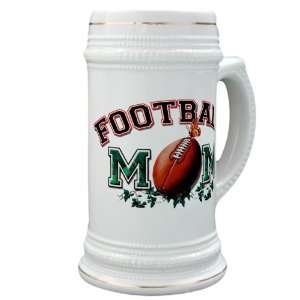  Stein (Glass Drink Mug Cup) Football Mom with Ivy 
