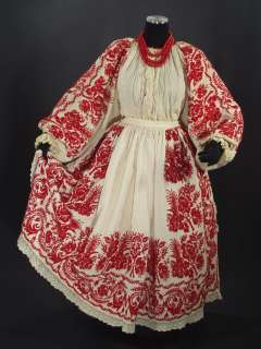 CROATIAN hand embroidered folk costume Posavina blouse apron dance 