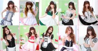 Japan Sexy Cosplay Rose Lace Ribbon Cross Maid Costume  