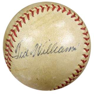 Ted Williams & Dave Ferriss Autographed Baseball Signed in 1940s PSA 