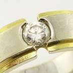 Striking Mens 14K White Yellow Gold 1/2 Carat Diamond Wedding Vintage 