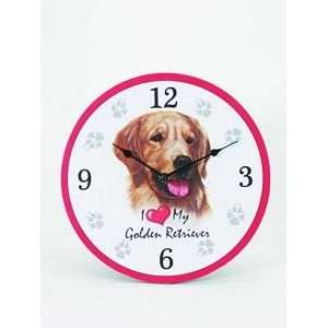  I Love My Golden Retriever Clock by Spoontiques   13823SP 