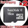 Lot of 2 SanDisk 16GB Micro SD SDHC MicroSDHC Micr