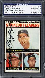 1964 Topps #5 Sandy Koufax PSA/DNA NM MT 8  