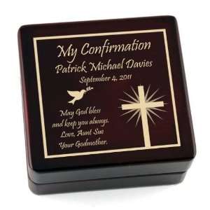  Personalized Inspirational Wooden Confirmation Rosary Box 