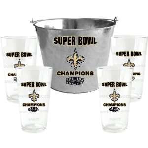  Super Bowl XLIV Champ/Saints 5QT Gift Bucket Set Saints 