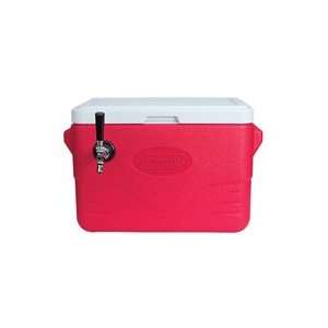  28 Quart 1 Faucet Red Jockey Box Coil Cooler Sports 