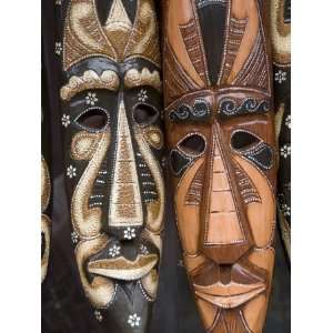  Carved Wooden Masks, Tampaksiring Village, Bali, Indonesia 