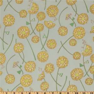  44 Wide Pocket Pixies Dandelion Green/Yellow Fabric By 