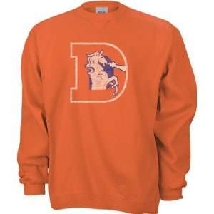 Denver Broncos  Orange  Classic NFL Throwback Logo Crewneck Sweatshirt
