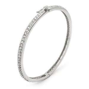   Silver Pave Cubic Zirconia Bangle Bracelet   Multi Talented Jewelry