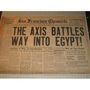  1941 San Francisco Chronicle Panzers in Egypt   Germans 