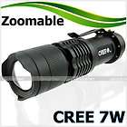 zoomable 7w cree led flashlight torch zoom sa3 aa returns