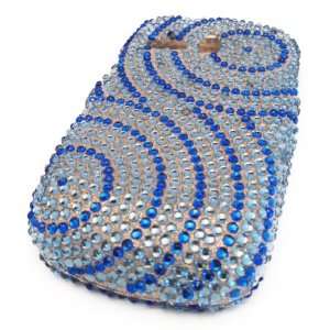 Samsung R355c Blue Circle Silver Jewel Bling Dazzle Diamonds Protector 