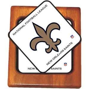  New Orleans Saints Full Color Coaster Set with Alder Wood 