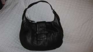 Calvin Klein Dark Chocolate Brown Leather Hobo with Nickel Accents 