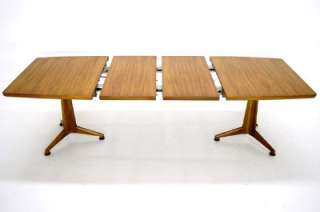 Mid Century Modern Walnut Dining Table With 2 Leafs by John Widdicomb 