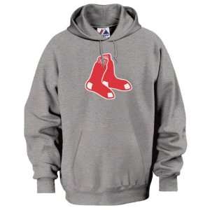  Boston Red Sox Grey Suedetek Patch Hooded Pullover 