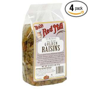 Bobs Red Mill Golden Raisins, 16 Ounce Packages (Pack of 4)  