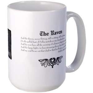 Edgar Allan Poe/The Raven Raven Large Mug by   