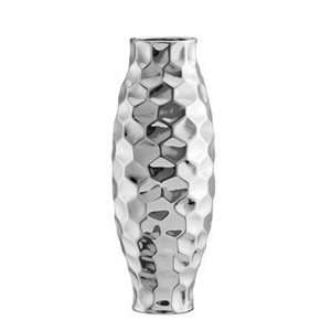  Zuo Amity Porcelain Ceramic Silver Vase Patio, Lawn 