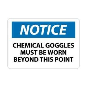 N250AB   Notice, Chemical Goggles Must Be Worn Beyond This Point, 10 