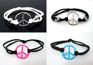 Peace Sign Bracelets Wristbands Rubber Bangle Band New  